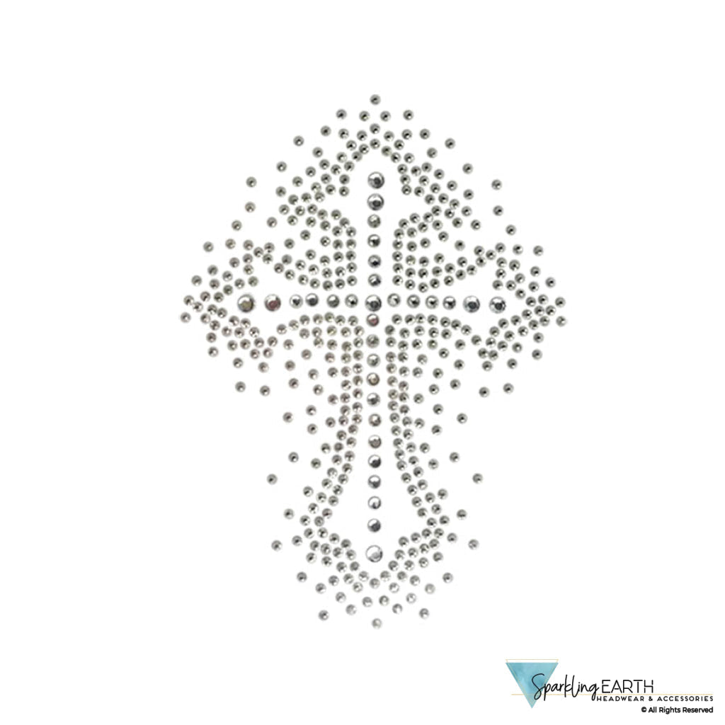 Embellished Skull Caps: Stylish and Unique Headwear - Black Skull Cap with Glitter Cross Rhinestud/Stone Design Classic
