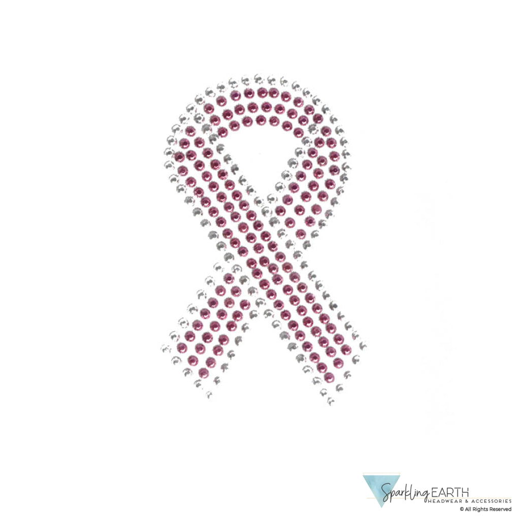 Embellished Skull Caps: Stylish and Unique Headwear - Black Skull Cap with Pink Ribbon Rhinestud/Stone Design