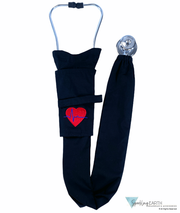 Embellished Stethoscope Covers - Black Cover With Medical Heart Patch