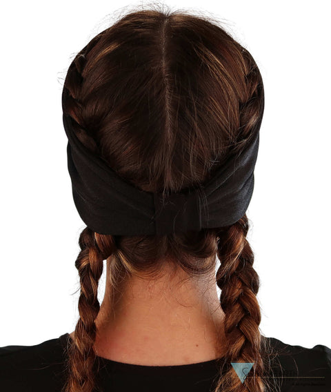 Embellished Stretch Headband - Black Headband with Large Blue & Silver Butterfly Rhinestud Design - Stretch Headbands - Sparkling EARTH