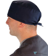 Embellished Surgical Scrub Cap - Navy Cap with Blue Caduceus Patch - Surgical Scrub Caps - Sparkling EARTH
