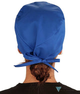 Embellished Surgical Scrub Cap - Royal Blue With Heart Stethoscope Patch Caps