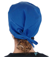 Embellished Surgical Scrub Cap - Royal Blue With Medical Heart Patch Caps