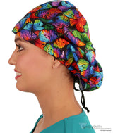 Euro Style Riley Comfort Scrub Cap - American Made - Butterfly Me Away Riley Comfort Scrub Caps