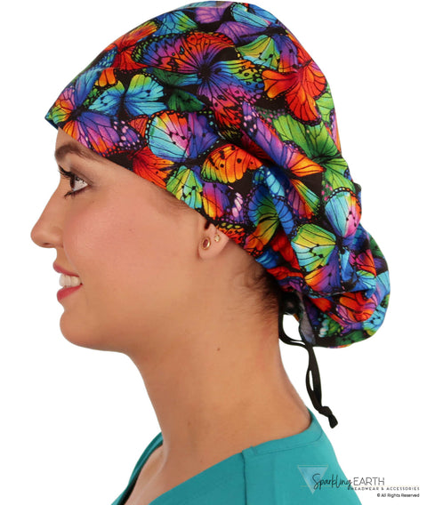 Euro Style Riley Comfort Scrub Cap - American Made - Butterfly Me Away Riley Comfort Scrub Caps