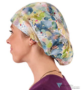 Euro Style Riley Comfort Scrub Cap - American Made - Dewy Watercolor Droplets Riley Comfort Scrub Caps