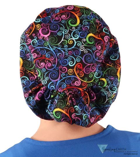 Euro Style Riley Comfort Cap - Ethereal Kaleidoscope Riley Comfort Scrub Caps