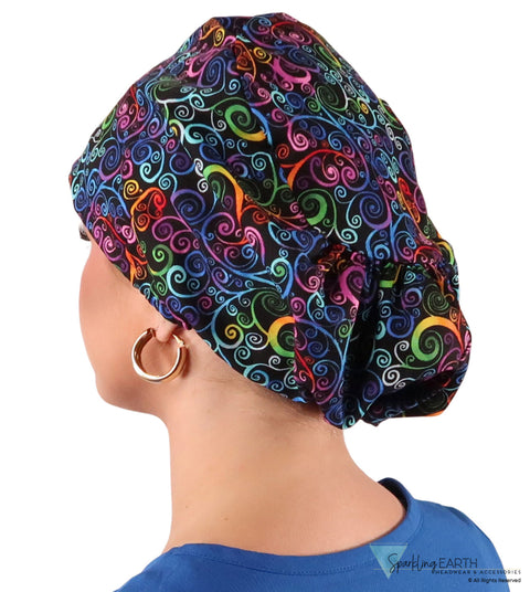 Euro Style Riley Comfort Cap - Ethereal Kaleidoscope Riley Comfort Scrub Caps
