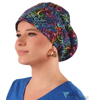 Euro Style Riley Comfort Cap - Ethereal Kaleidoscope Riley Comfort Scrub Caps