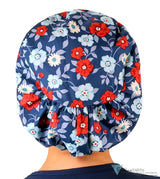 Euro Style Riley Comfort Scrub Cap - American Made - Festive Flowers Riley Comfort Scrub Caps