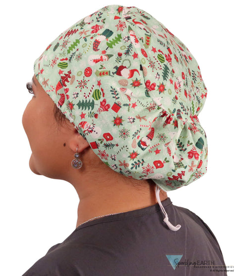 Riley Surgical Scrub Cap - Holiday Tradition - Riley Comfort Scrub Caps - Sparkling EARTH