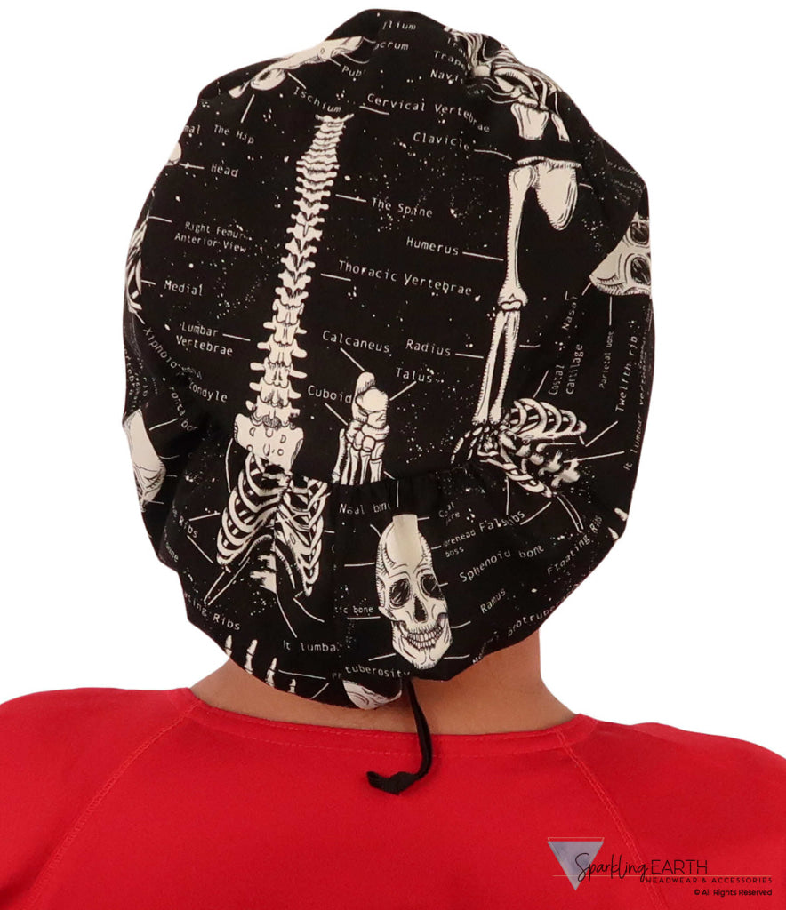 Euro Style Riley Comfort Scrub Cap - American Made - Human Body Skeleton (Glow In The Dark) Riley Comfort Scrub Caps