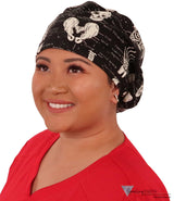 Euro Style Riley Comfort Scrub Cap - American Made - Human Body Skeleton (Glow In The Dark) Riley Comfort Scrub Caps