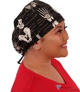 Euro Style Riley Comfort Scrub Cap - American Made - Human Body Skeleton (Glow In The Dark) Riley Comfort Scrub Caps