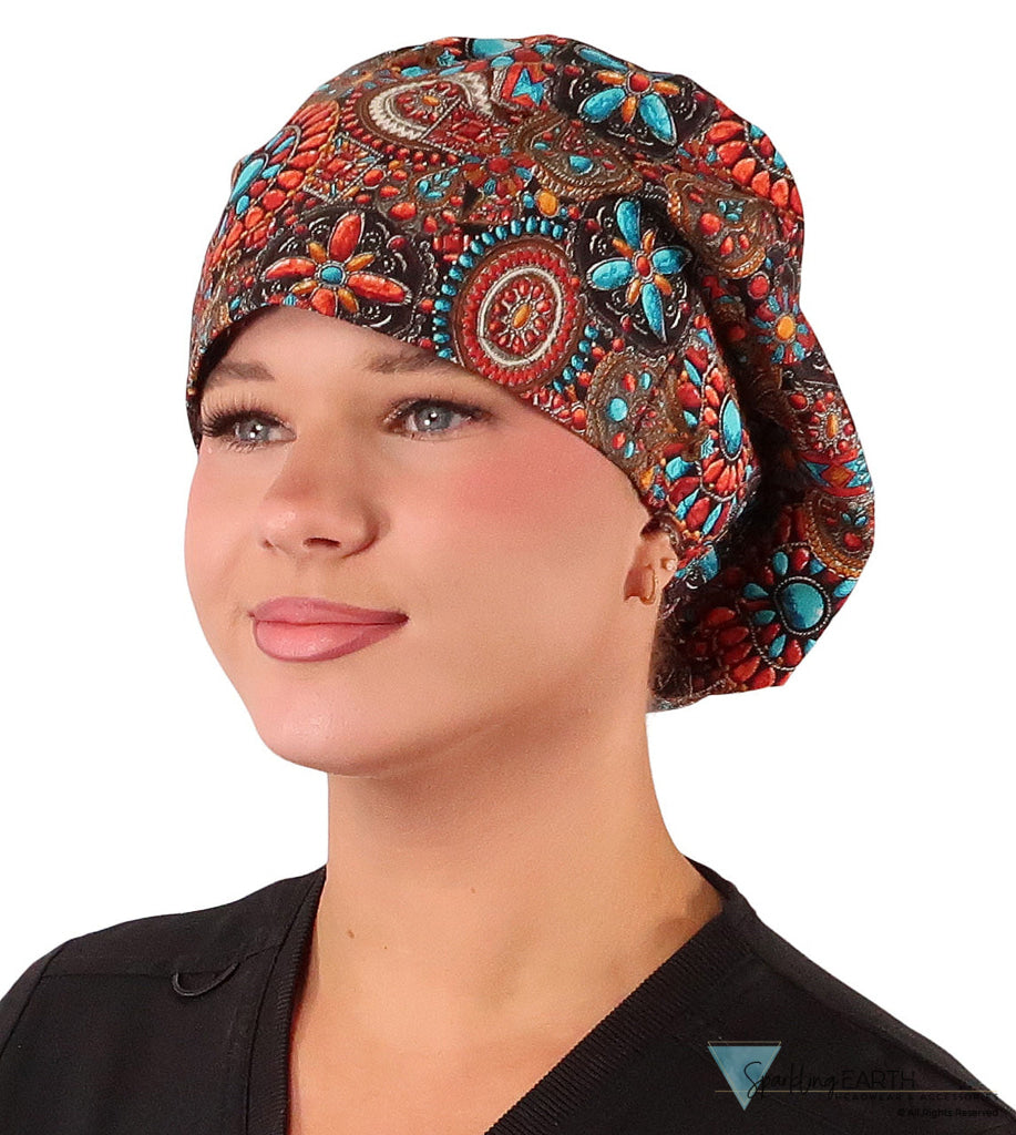 Euro Style Riley Comfort Scrub Cap - American Made - Indian Jewelry Coral Riley Comfort Scrub Caps