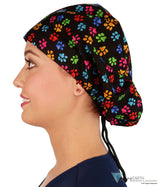 Euro Style Riley Comfort Scrub Cap - American Made - Multi Color Paws Riley Comfort Scrub Caps