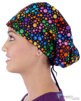 Euro Style Riley Comfort Scrub Cap - American Made - Multi Colored Dots Riley Comfort Scrub Caps
