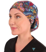 Riley Comfort Surgical Scrub Cap - Nighttime In The Garden - Riley Comfort Scrub Caps - Sparkling EARTH