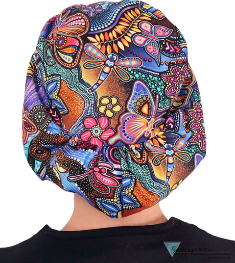 Euro Style Riley Comfort Scrub Cap - American Made - Nighttime In The Garden Riley Comfort Scrub Caps