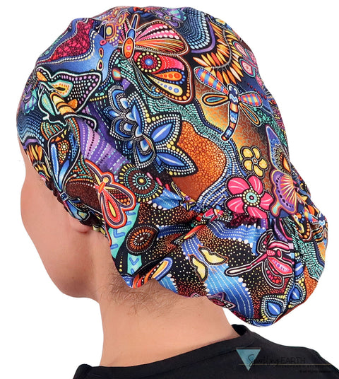 Euro Style Riley Comfort Scrub Cap - American Made - Nighttime In The Garden Riley Comfort Scrub Caps