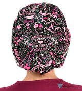 Riley Comfort Surgical Scrub Cap - Pink Ribbon Collage - Riley Comfort Scrub Caps - Sparkling EARTH