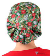 Euro Style Riley Comfort Cap - Poinsettia Party Riley Comfort Scrub Caps