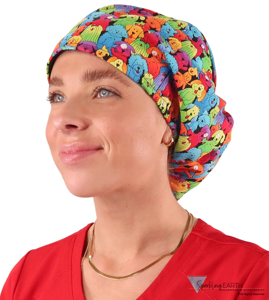Euro Style Riley Comfort Scrub Cap - American Made - Prismatic Pooch Party Riley Comfort Scrub Caps