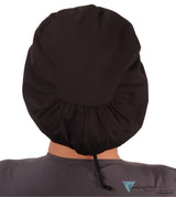 Riley Comfort Scrub Cap - Solid Black - Riley Comfort Scrub Caps - Sparkling EARTH