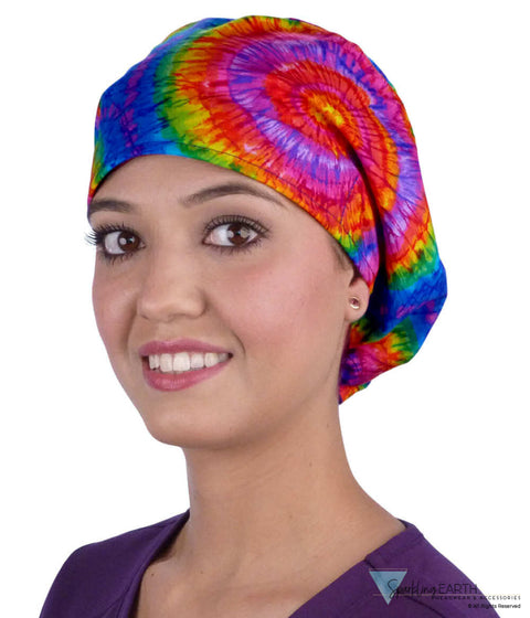 Riley Comfort Cap - Tie Dye - Riley Comfort Scrub Caps - Sparkling EARTH
