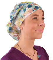 Euro Style Riley Comfort Scrub Cap - Dewy Watercolor Droplets Caps