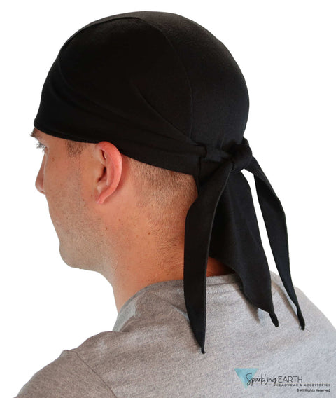 Extra Deep Deluxe Stretch Skull Cap - Solid Black - Extra Deep Deluxe Skull Caps - Sparkling EARTH