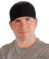 Extra Deep Deluxe Stretch Skull Cap - Solid Black - Extra Deep Deluxe Skull Caps - Sparkling EARTH