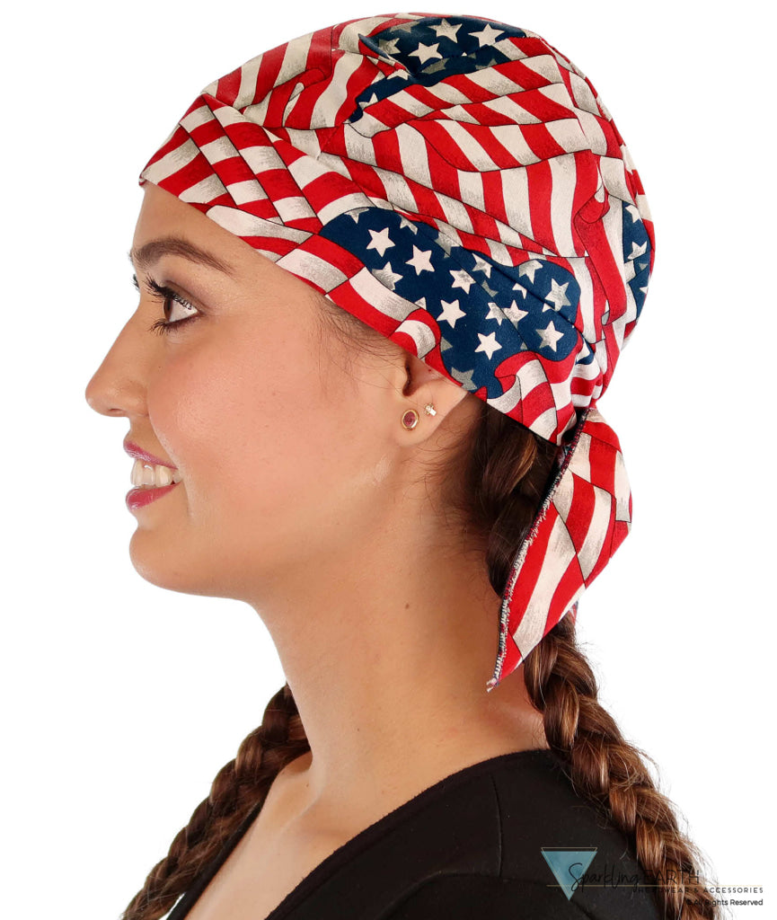 Extra Deep Grand Skull Cap – Sweatband-Free Made in USA - Stars &amp; Stripes Grand Skull Caps