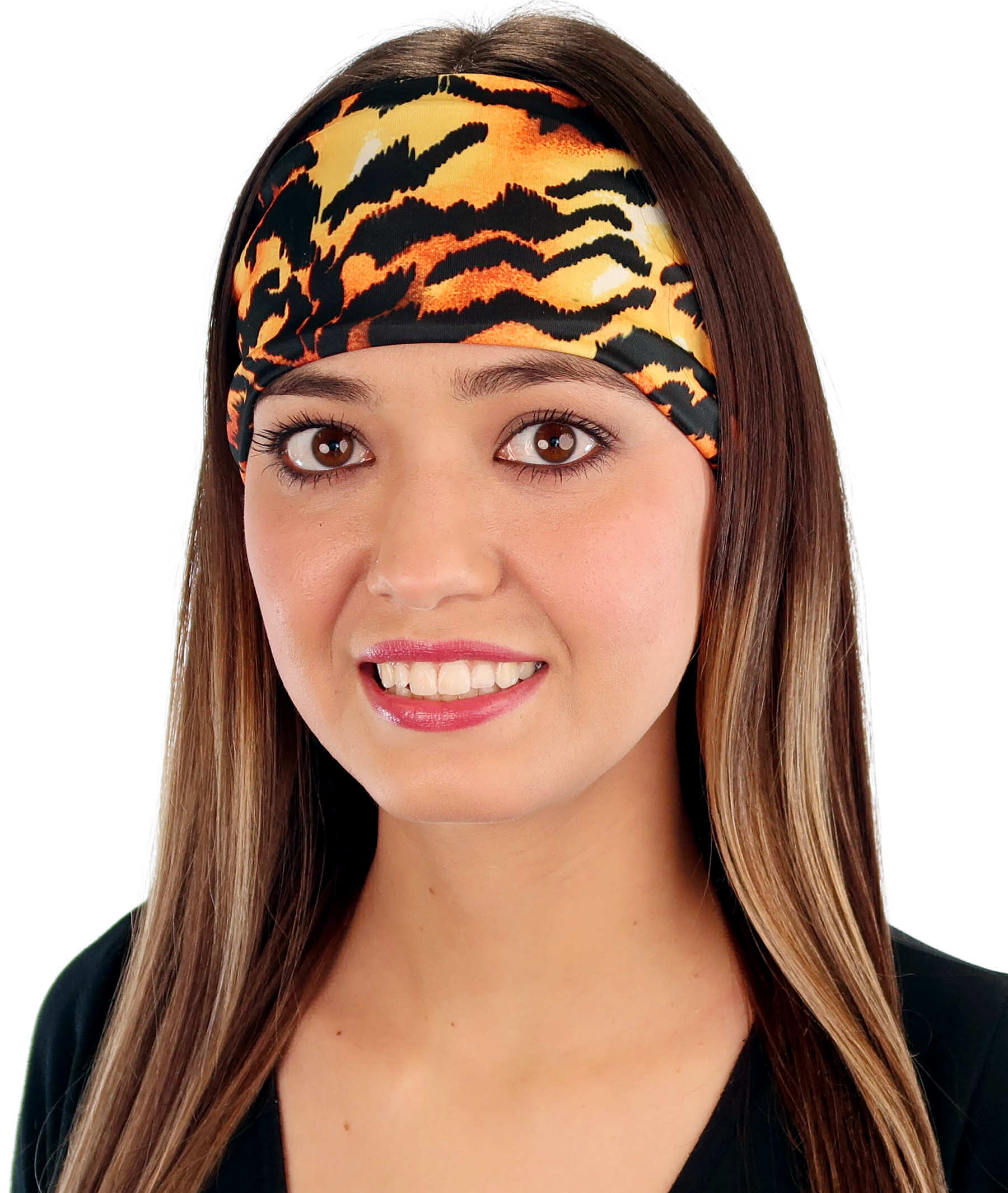 Reversible Stretch Headband – Stylish, Comfortable &amp; USA-Made -  Tiger Pelt - Stretch Headbands - Sparkling EARTH