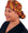 Front Facing Tied View of a Woman Wearing a Banded Bouffant Ponytail Surgical Scrub Cap - Metallic Autumn Leaves Patterned Fabric 