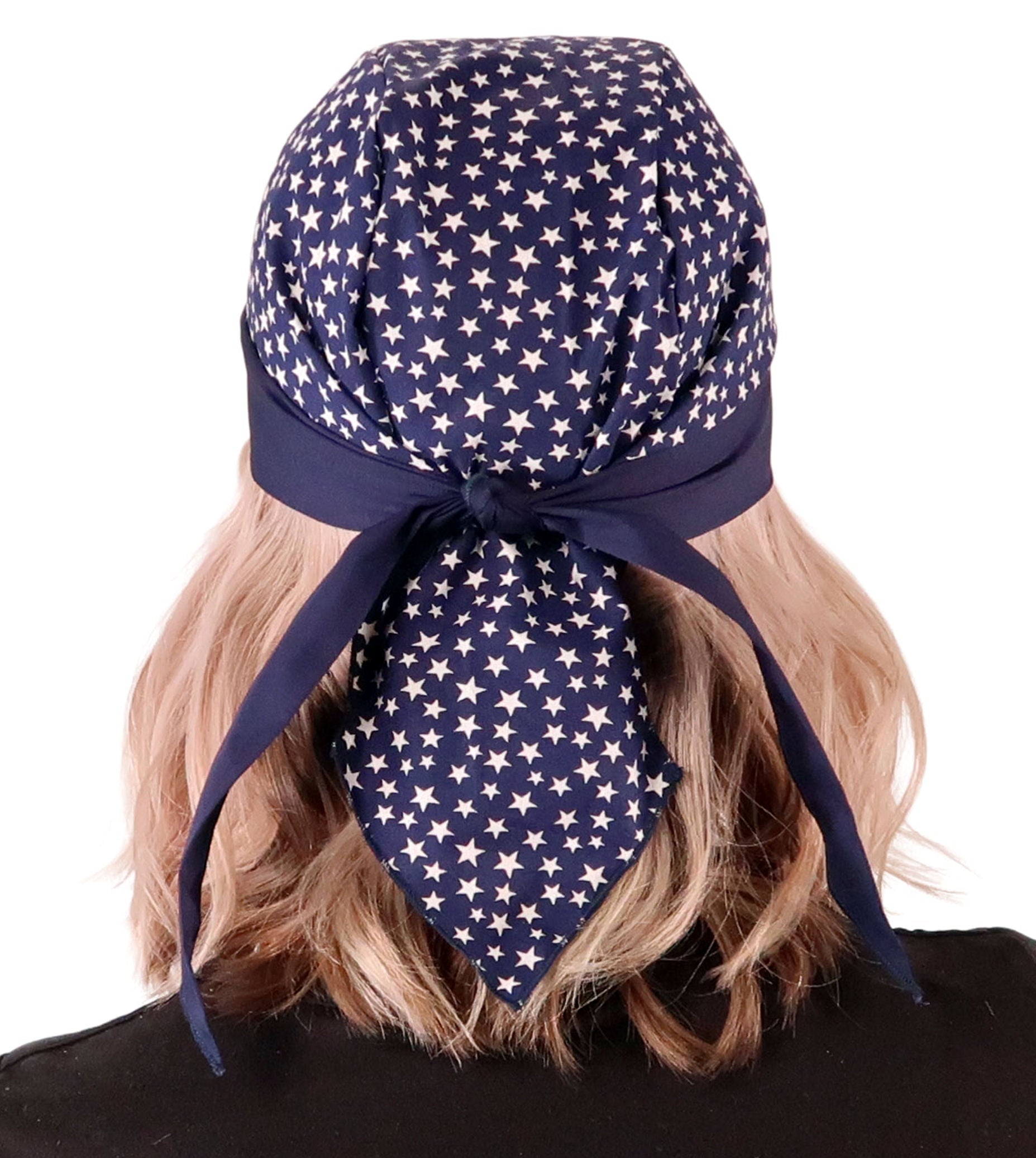 Breathable Cotton Skull Caps: Perfect for Any Activity - Small Stars on Navy with Navy Band Classic Skull Caps