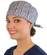 Surgical Scrub Cap - Blue & White Stripes