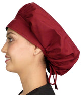 Banded Bouffant Surgical Scrub Cap - Solid Red Wine