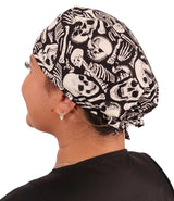 Surgical Scrub Cap - Scattered Skeletons (Glow In The Dark) - Surgical Scrub Caps - Sparkling EARTH