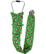 Stethoscope Cover - Mini Santas on Green