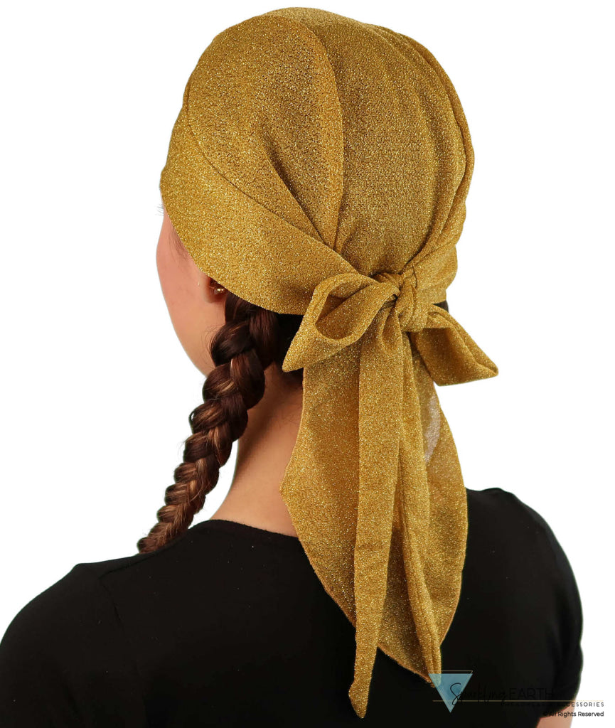 Golden High Fashion Skull Caps: Sparkle & Shine - Gold Thread on Gold High Fashion Skull Caps