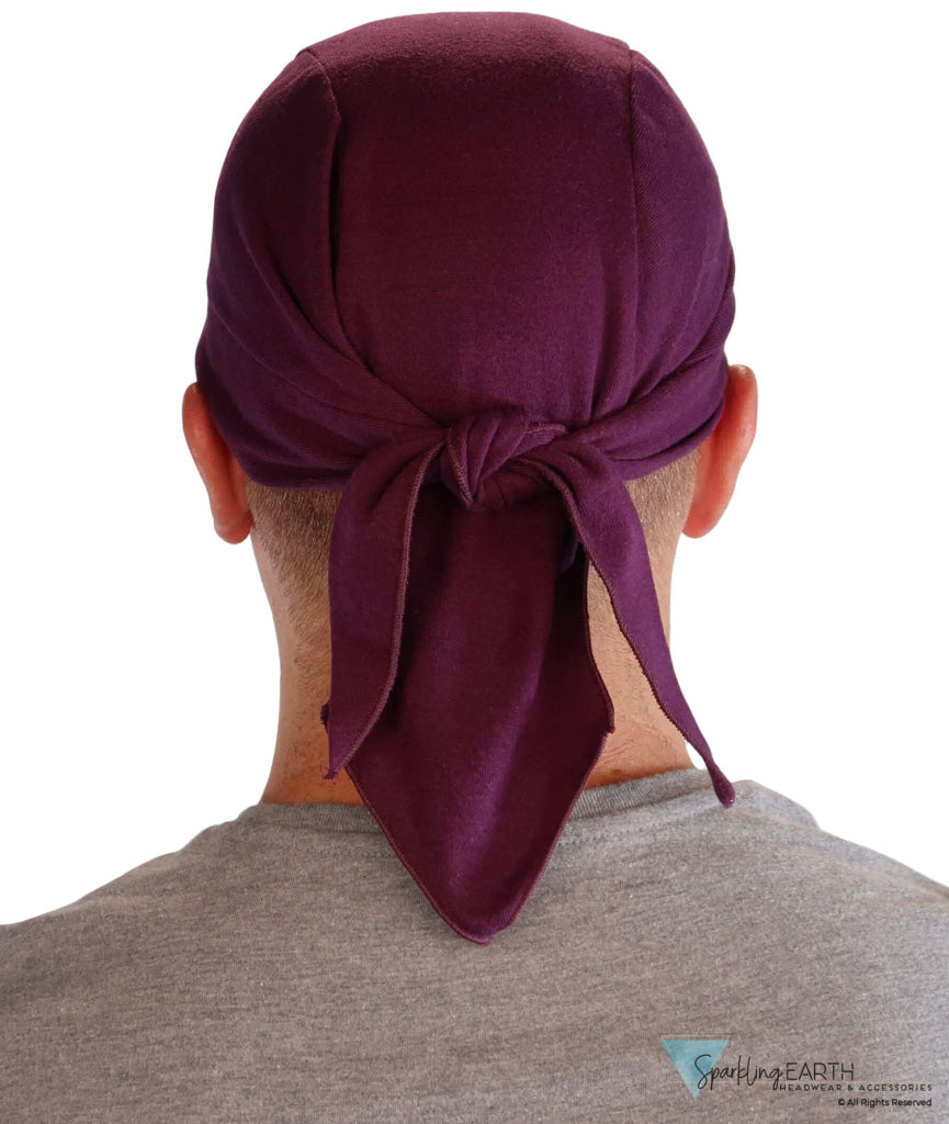 Grand Extra Deep Stretch Skull Cap - Stretchy Sweatband-Free Made in USA - Solid Plum Grand Stretch Skull Caps