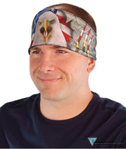 Imported Chop Top Doo Wrap – Bold Biker Bandana with Sublimation Print - Scrap Metal Eagle Imported Chop Tops