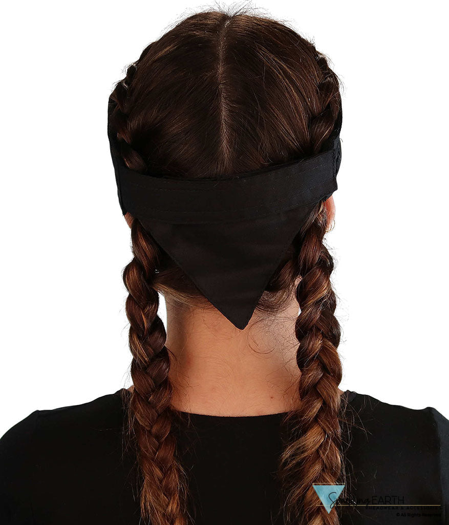 Embellished Chop Top Doo Wrap – Bold Biker Bandana with Exclusive Bling - Black Chop Top with Large Heart & Wings