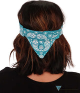 Imported Chop Top - Turquoise Cross Paisley with Rhinestones - Imported Chop Tops - Sparkling EARTH