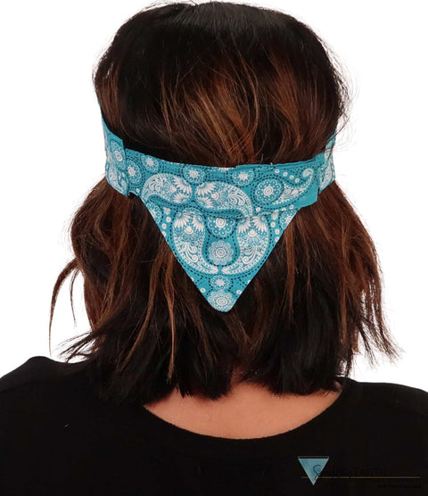 Imported Chop Top - Turquoise Cross Paisley with Rhinestones - Imported Chop Tops - Sparkling EARTH