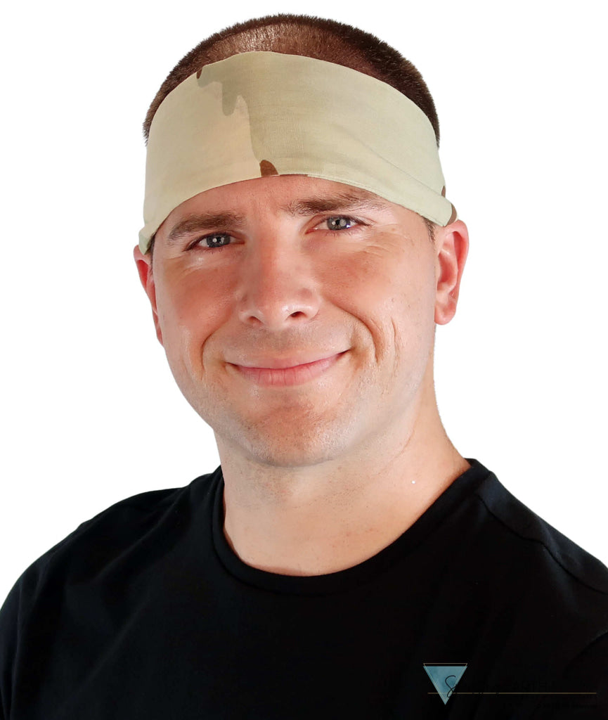 Martial Arts Headband – Adjustable, Tapered Ends & Bead - 3 Color Desert Camouflage - Martial Arts Headbands - Sparkling EARTH