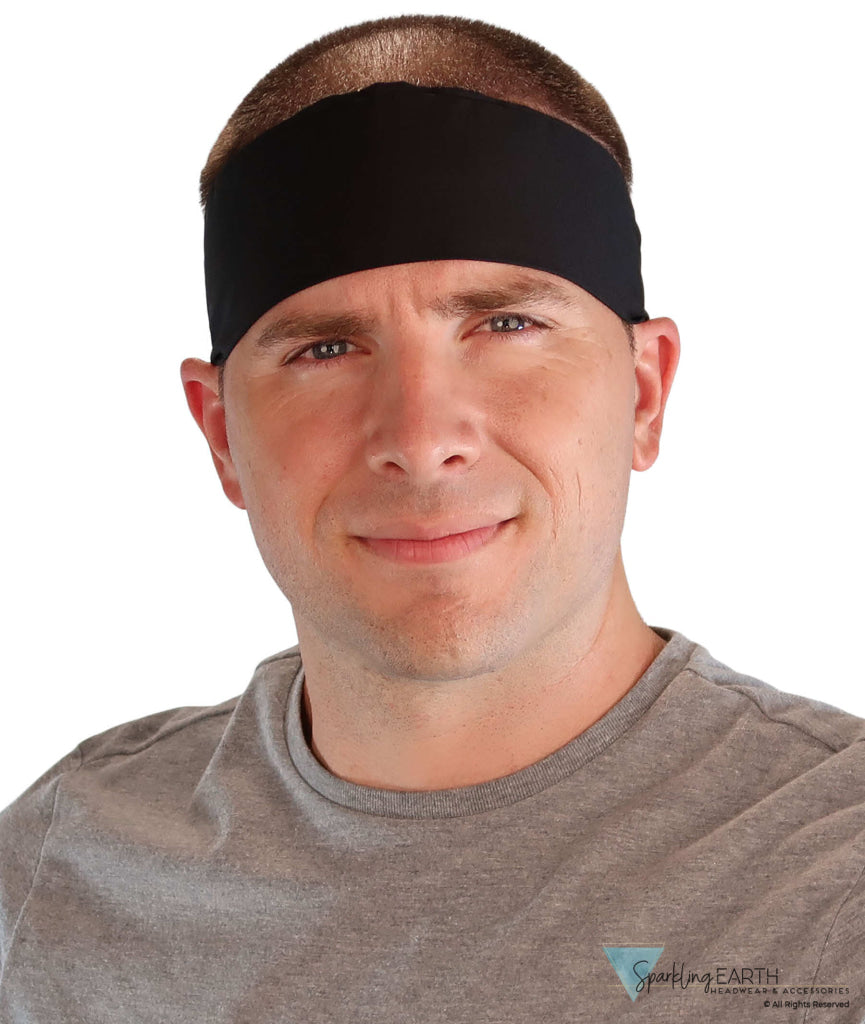 Martial Arts Headband – Adjustable Tapered Ends & Bead - Solid Black Martial Arts Headbands