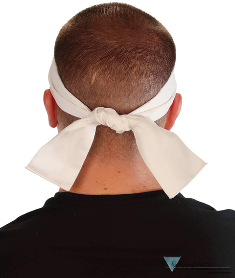Martial Arts Style Jumbo Headband - White - Martial Arts Jumbo Headbands - Sparkling EARTH