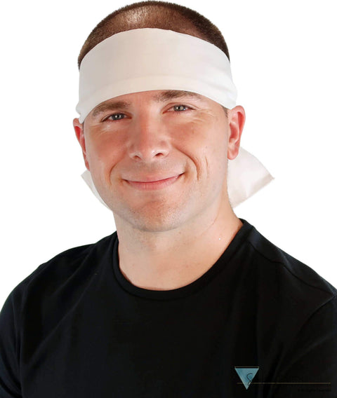 Martial Arts Style Jumbo Headband - White - Martial Arts Jumbo Headbands - Sparkling EARTH